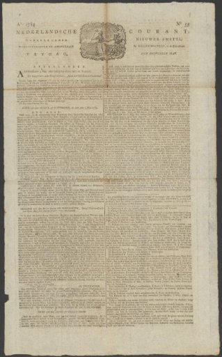 Dutch Newspaper, 7 May 1784