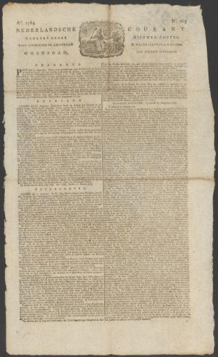 Dutch Courant, 1 September 1784