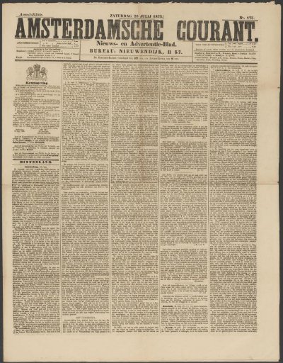 Amsterdam Courant, 26 July 1873