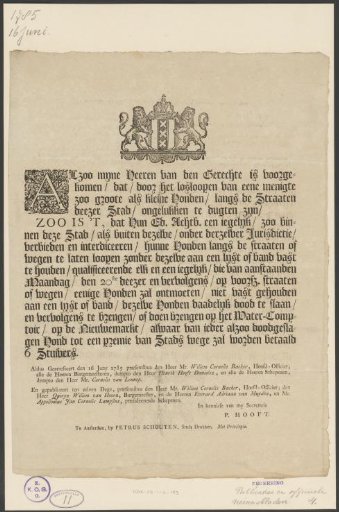 Prohibition on Releasing Dogs, 1785