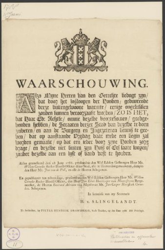 Warning Against Releasing Dogs, 1788