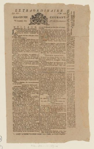Extraordinary Hague News, 4 July 1810