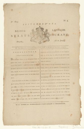 Extraordinary Dutch State Gazette, 20 June 1815