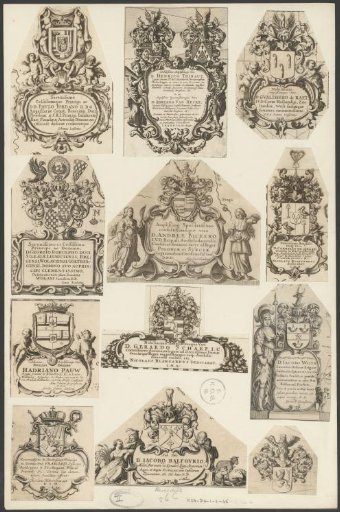 Sheet with 12 Various Coats of Arms