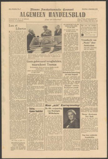 New Amsterdam Newspaper / General Commercial Newspaper, 1 September 1945