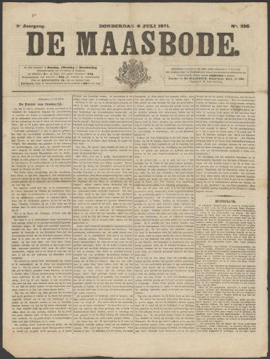 The Maasbode, 6 July 1871