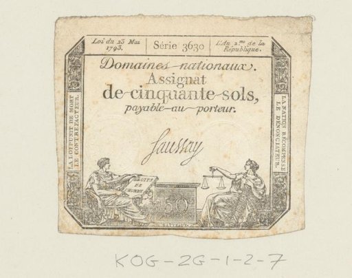 Assignat for fifty sous