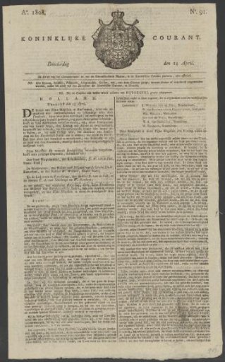 Royal Newspaper, 14 April 1808
