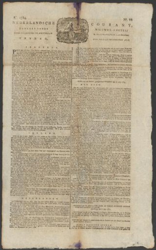 Dutch Newspaper, 23 July 1784