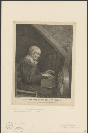 Old Woman at a Spinning Wheel