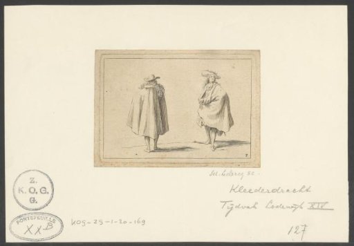 Gentleman in a cloak, seen from two sides