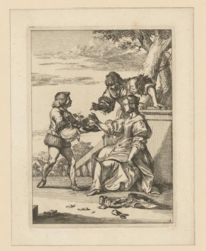 Two Women and a Man with a Fruit Bowl
