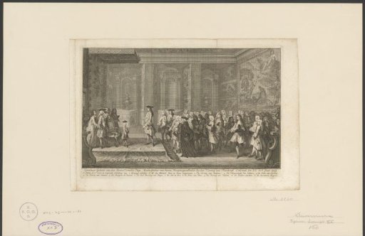 Audience of Cornelis Hop before the young King Louis XV, 1719