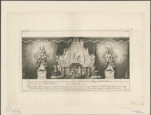 Rear view of the hall with the state bed of Prince William IV, 1751