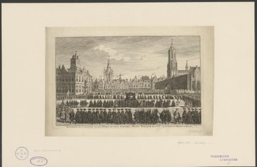 Funeral procession of William IV in Delft, 1752