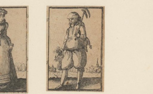 Standing peasant with a tool in his hand