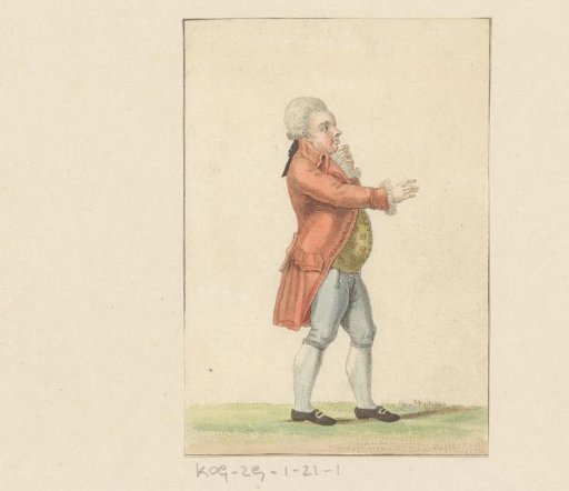 Man with a wig in eighteenth-century costume