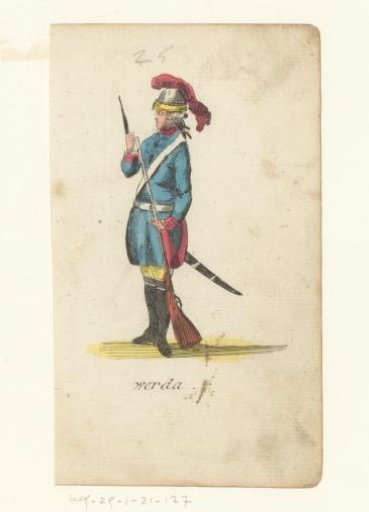 Standing soldier with musket with bayonet