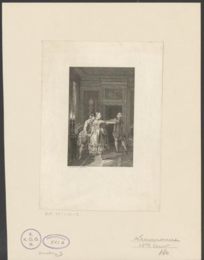 Two Men and a Woman in a Room Illuminated by Candlelight