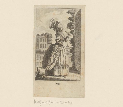 Lady Walking Through a Palace Garden