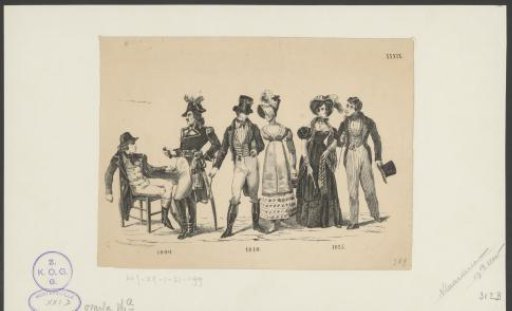 Fashion from the years 1800, 1810 and 1825