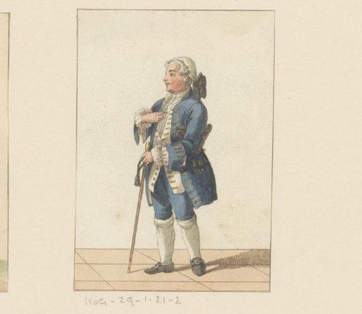 Man with a wig in eighteenth-century court costume