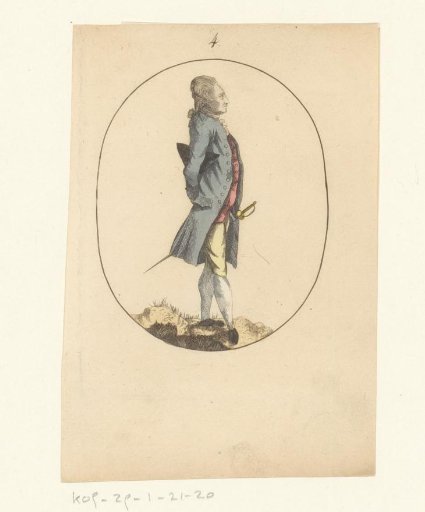 Man with his hands behind his back and a stick under his arm