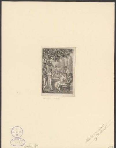 Company dining in a garden