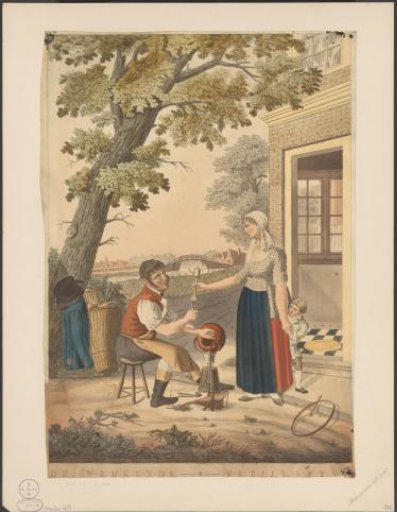 Kettle maker at work outside