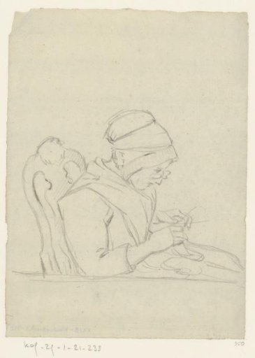 Knitting woman