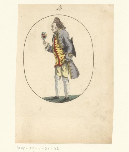 Standing Man with a Flower in His Hand and a Dagger Under His Arm