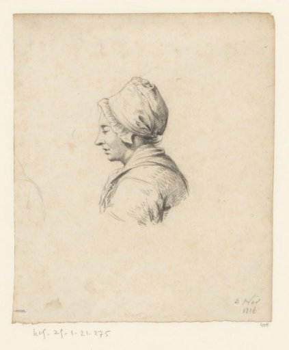 Profile view of a woman with a cap and closed eyes