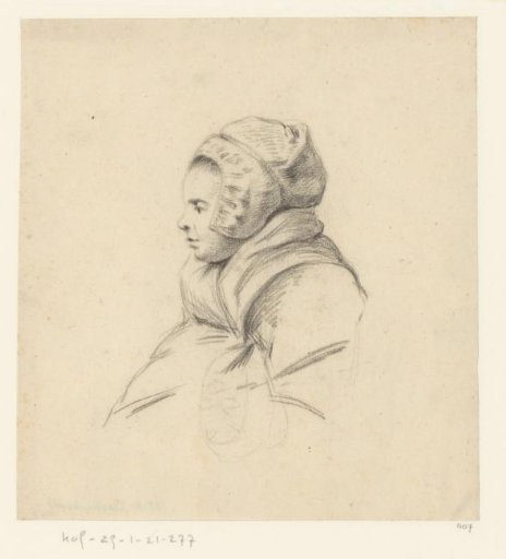 Bust of a woman with a cap