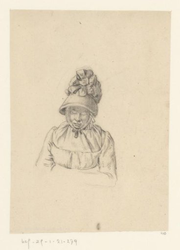 Sleeping woman with a tall cap