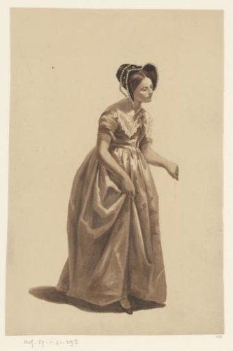 Lady with a hat with a pearl border