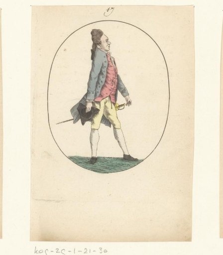 Standing Man Seen from the Side with a Dagger