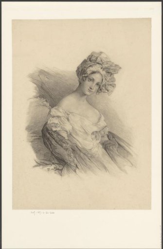 Lady in bed in nightclothes