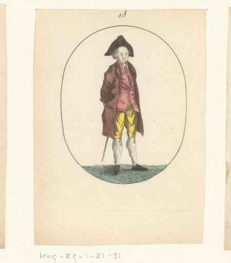 Standing Man with a Satisfied Look with His Hands on His Back