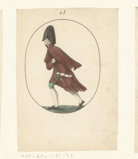 Walking man with paper in his hand
