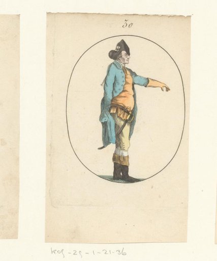Standing man with outstretched hand