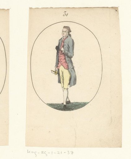Standing man with hand in his waistcoat