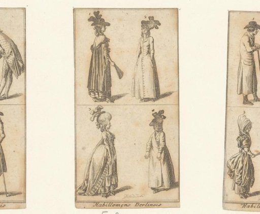 Four ladies with various feathered hats