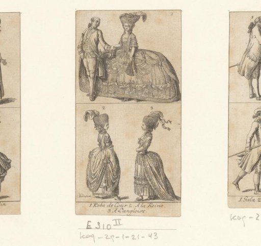 Three ladies in various dresses according to Berlin fashion