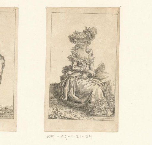 Seated Woman with hat and fan