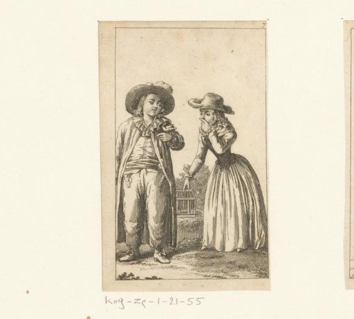 Boy and Girl with a Birdcage