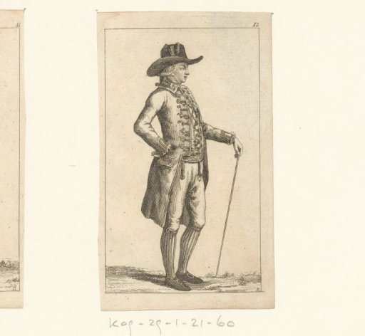 Standing man with hat and walking stick