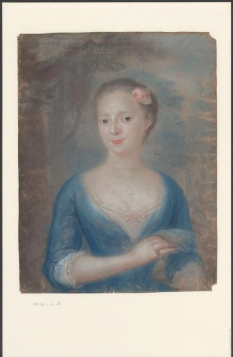 Portrait of an unknown woman with a rose in her hair