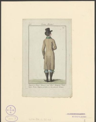 Man with a tall hat, seen from behind