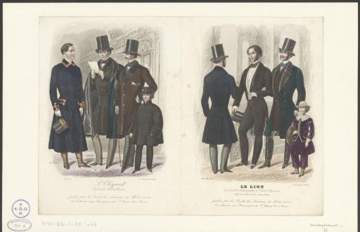 Two depictions of gentlemen's fashion