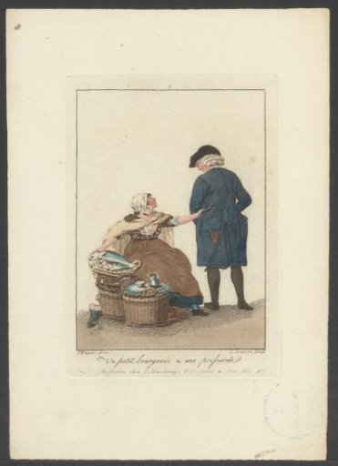 Fish seller and customer